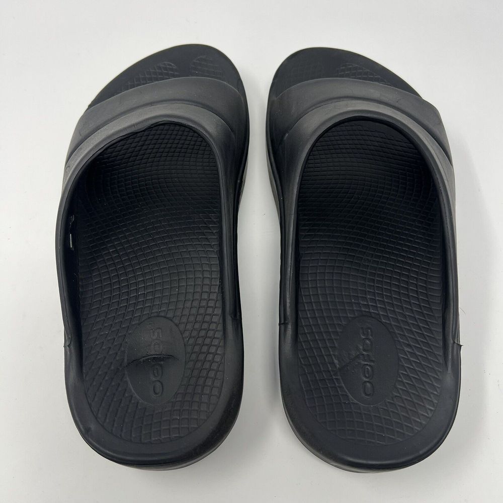 Oofos OOahh Men's 8 Women's 10 Black Open Toe Slip-On Lightweight‎ Slide Sandals - Picture 2 of 7